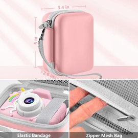 Leayjeen Kids Camera Case Compatible with Goopow/Mgaolo/CIMELR/Seckton/OZMI/Dylanto Kids Camera Toys, Christmas Birthday Gifts for Girls for Girls Boys. (Case Only) Pink