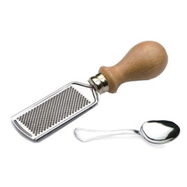 ZASEVES CREATIONS the Colors in the Heart - Cheese grater with Wooden Handle and Spoon for Serving Cheese, Scratches and Servo Kit, Italian Products