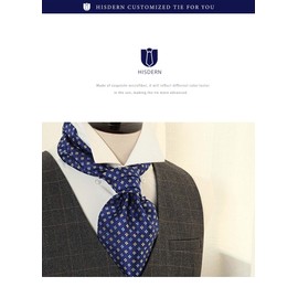 HISDERN Men's RC-01 Silk Ascot Tie, Neckerchief Scarf, Fashion Paisley Pattern, Popular 24 Patterns, Business Formal, Free size