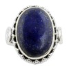 NOVICA Artisan Handcrafted Lapis Lazuli Cocktail Ring Sterling Silver Blue