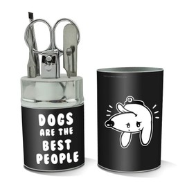 Dogs are the Best People Funny Humor Stainless Steel Manicure Pedicure Grooming Beauty Care Travel Kit