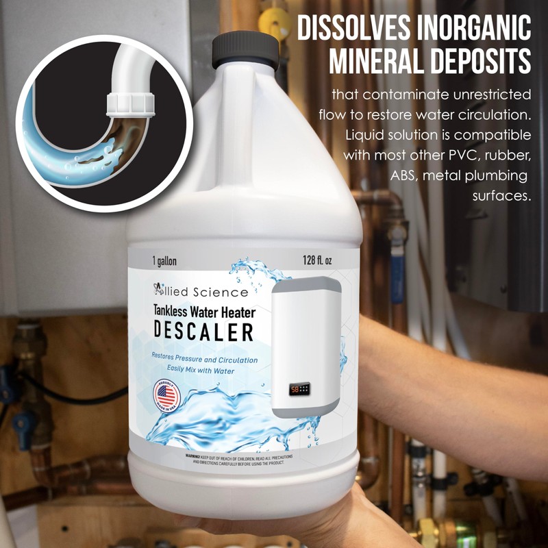 Allied Science Tankless Water Heater Descaling Solution | Highly Effective