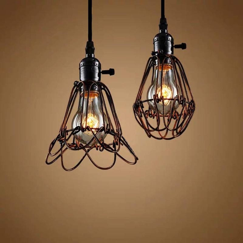 2 x E27 Vintage Pendant Light Ceiling Lighting Loft Style