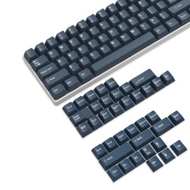 PBT Keycaps Cherry Profile Double-Shot Full Keycap Set for ANSI Mechanical Keyboards. Supports Cherry/Gateron/Kailh/Akko MX Switches. Keycaps Only, with Key Puller Blue (144