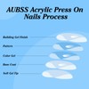 AUBSS Press On Nails Short Almond, White French Tip with