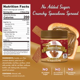 ChocZero Speculoos Cookie Butter Spread, Crunchy, No Added Sugar, Low Carb, Naturally Sweetened with Monk Fruit, 12oz