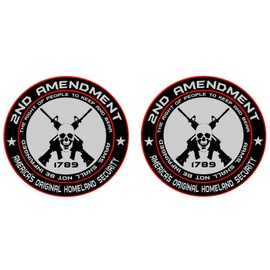 2x 2nd Amendment - America's Original Homeland Security Round Bumper Sticker Decal (5 Inch)