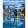 Solar Pool Fountain with Lights, Dual-Head Adjustable Spray, Timer