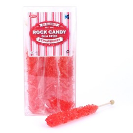 Extra Large Rock Candy Sticks: 12 Strawberry Lollipop - Red Rock Candy Sticks - Individually Wrapped - Espeez Rock Candy Sticks for Candy Buffet, Birthdays, Weddings, Receptions and Baby Shower