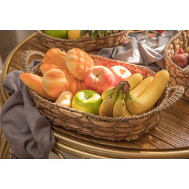 Seagrass Fruit Bread Basket Tray with Handles (Medium)