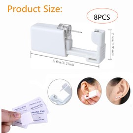 Ear Piercing Kit-8PCS Ear Piercing Tool Kits with Stud Earrings Portable Ear Gun Set Safety Ear Piercing Kit for Piercing Kit Piercing Tool for Men Women