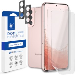 [2+2 Pack] [Premium Dome Film] Galaxy S22 8H Hard Coat by Whitestone, 2 Pack Camera Protectors with 2 Pack Hard Film Screen Protector - 4 Pack
