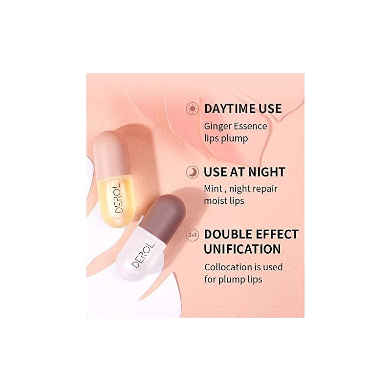 HQDA 2 Pcs Lip Plumper Set Natural Makeup Plumping Lip