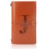 Initial PU Leather Travel Notebook Refillable Diary Travel Diary with