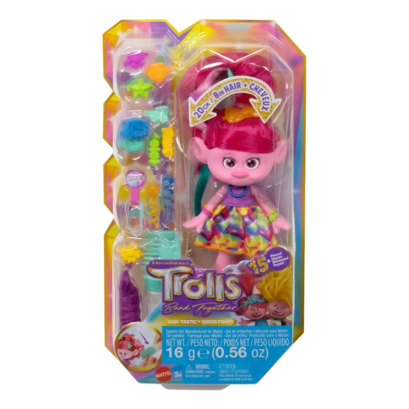 Trolls Muñeca Poppy Peinado Mágico