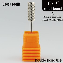 C & I Small Barrel Nail Drill Bits, Professional Electric File for Manicure Drill Machine, Nail Gels Remove, 3/32” (Coarse -C)