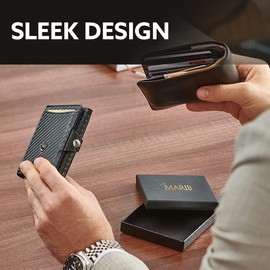 Slim Wallet for Men - Mens Money Clip Minimalist Wallet - RFID Credit Card Holder for Man - Mini Front Pocket Wallet