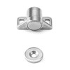 QWORK 8-Pack Silver Magnetic Door Latch Kit – Zinc Alloy