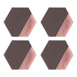 Premier Housewares 1203661 Coasters, Cardboard, PU-Polyurethane, Grey And Rose Gold, H1 x W11 x D10cm