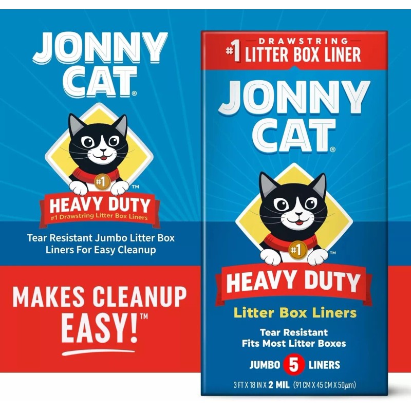 Unbranded JONNY CAT Heavy Duty Jumbo Tear-Resistant Litter Box Liners,