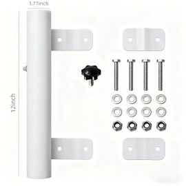 Upgrade Your RV with a Heavy-Duty Ladder Flagpole Holder – Compatible with 1" RV Ladders. Durable, Secure & Easy to Install for Displaying Your Favorite Flags on the Go! (White)