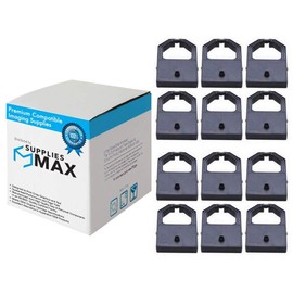 SuppliesMAX Compatible Replacement for Panasonic KX-P1150/KX-P1170/KX-P1180KX-P1191/KX-P1695/KX-P2150 Black Printer Ribbons (12/PK) (KX-P115_12PK)