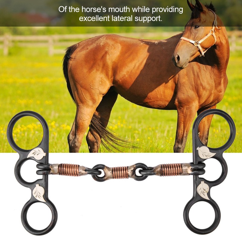 Horse Chew Black Stainless Steel Training Bit Copper Wire Wrapped