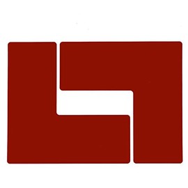 Brady 104430 ToughStripe Nonabrasive L Shape Floor Marking Tape, 5" Length, 2" Width, Red (Pack of 20 per Roll)