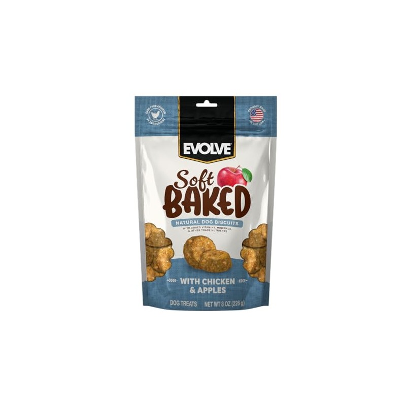 Evolve Soft Baked Chicken & Apple Recipe Dog Biscuits, 8
