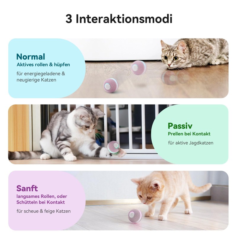 Cheerble 3 Interactive Modes Interactive Cat Toy Self-Employment, Automatic Cat
