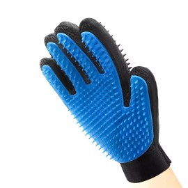 Unbranded 1 pcs Pet Dog Cat Hair Fur Remover Mitt Massage Brush Deshedding Grooming Gloves - Black