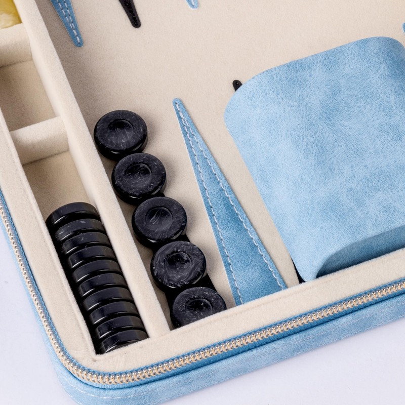 Backgammon Sets for Adults, Classic Board Game with Foldable Leather