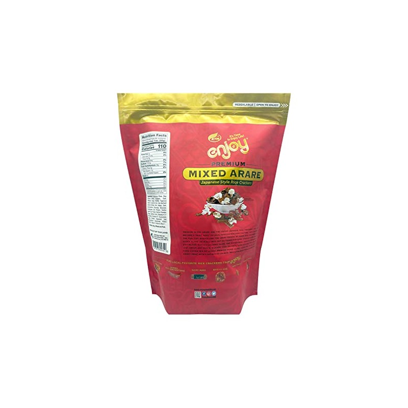 Premium Mix Arare Japanese Style Rice Crackers, Super-sized 40 Oz