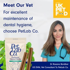 Petlab Co. Prebiotic Dental Sticks, Dog Dental Sticks To Target Plaque Build-Up At The Source & Keep Breath Fresh, 150 grams