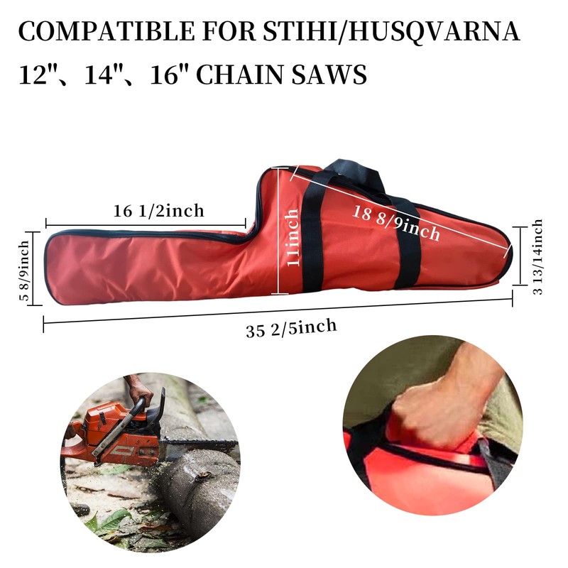 16" Chainsaw Bag Carrying Case, Waterproof Saw Carry Case Compatible