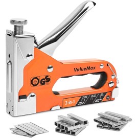 ValueMax Staple Gun Heavy Duty 3-in-1 Manual Nail Gun with 3000 Staples DIY Wire