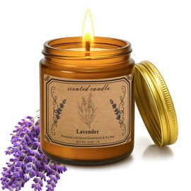 POOTES Candles for Home Scented, 16oz Large Soy Wax Lavender Scented Candle, 100 Hour Burn Time, Aromatherapy Candle, Ideal for Christmas, Anniversary, Birthday Gift