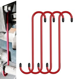 Prywog 4 PCS Brake Caliper Hanger, S-Type Disc Brake Maintenance Hook, Brake Caliper Hook with Cap, Universal for Most Cars (Red)