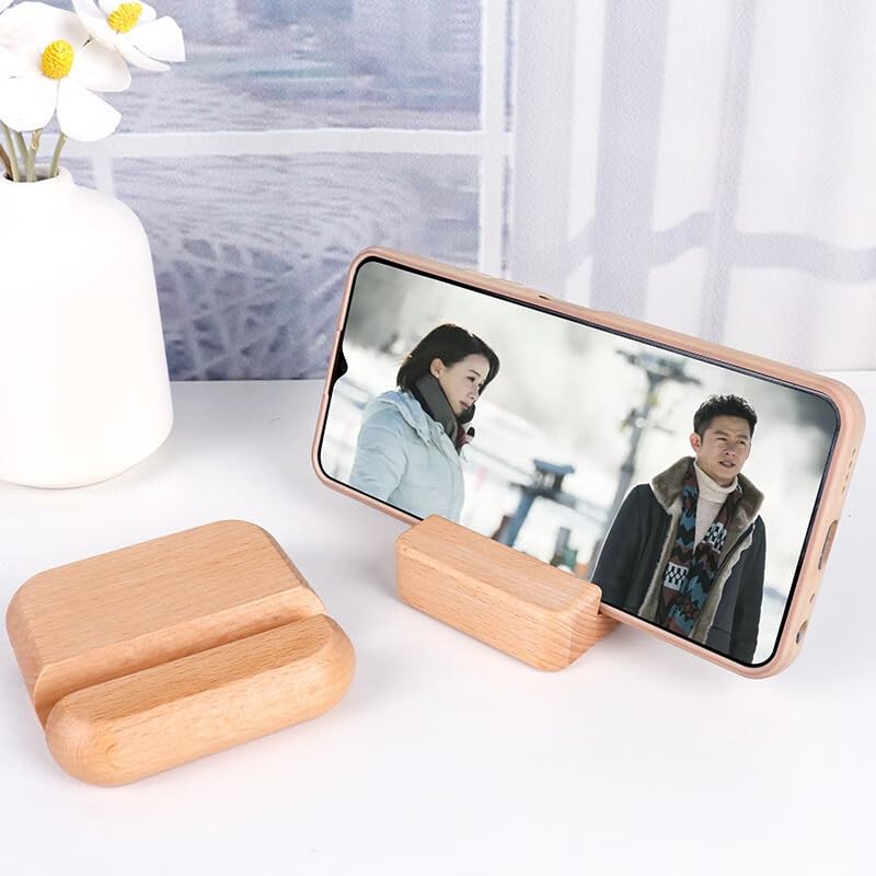 LUCENTIS Natural Black Walnut Wood Phone Stand, Single Slot, 2