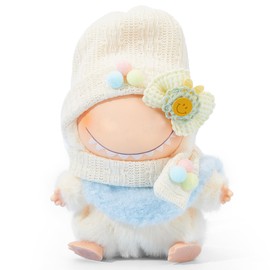 Esdallina Clothes for Doll 17cm Doll Soft Fluffy Shawl Hat Scarf with Smile Face Hair Clip Cute Outfit for Dress Up-No Doll