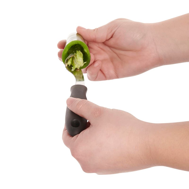 HIC Kitchen Jalapeno Pepper Corer, Stainless Steel Blade, 7-Inches x
