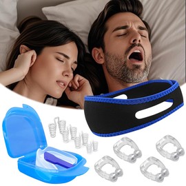 BKEPDY Anti Snoring Tongue Holder Against Snoring Anti Snoring Chin Strap Anti Snoring Splint Nose Separator Sleep Apnea Masks Braces Nose Clip Snoring (D)