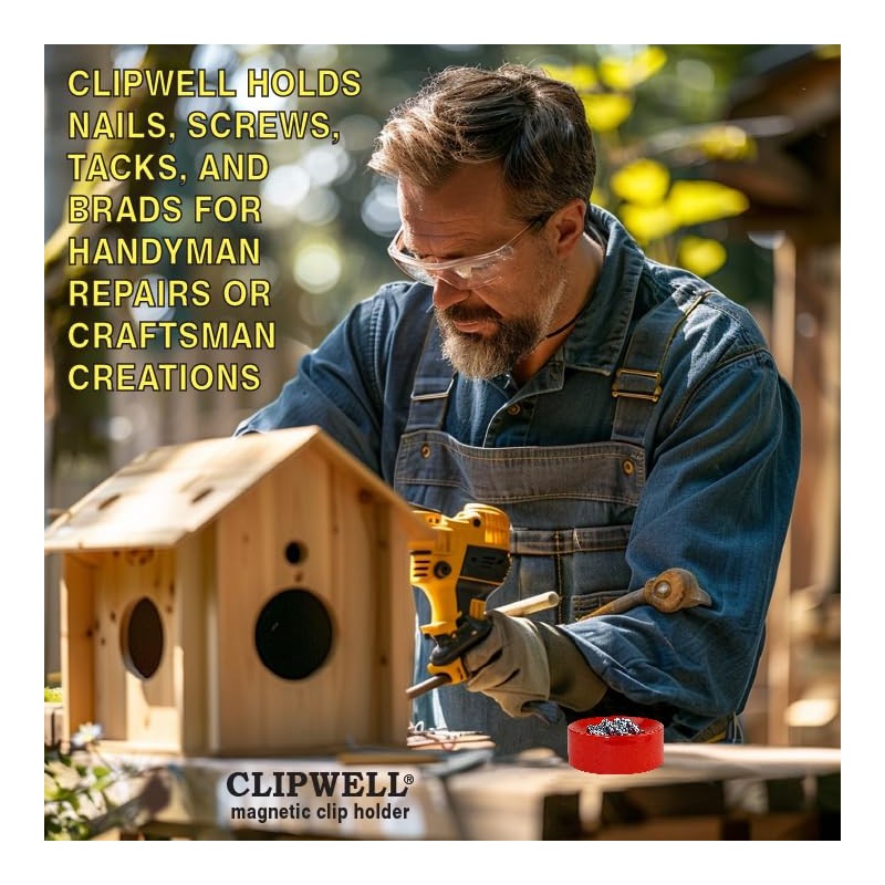 Clipwell Magnetic Paper Clip Holder - Easy Toss & Pick-Up