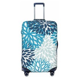 Lukbfall Luggage Suitcase Covers Elastic Washable Chrysanthemum Flowers Luggage Protector Travel Suitcase Protective Cover For Kid And Adult,, Chrysanthemum #03, M (Fit 22-24 Inch Luggage)