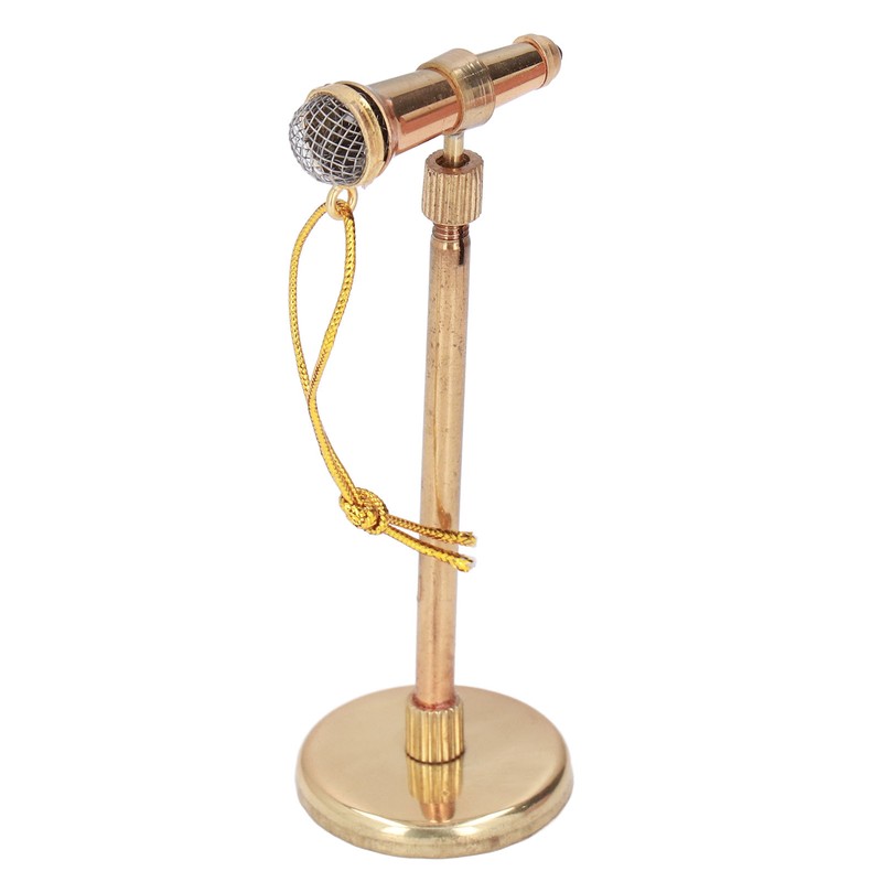 Adjustable Miniature Microphone Replica Model Mini Musical Instrument Decoration for