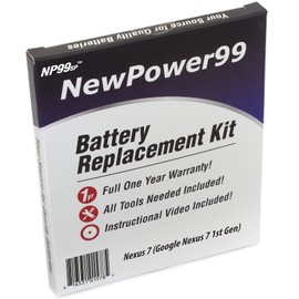 NewPower99 Battery Kit with Tools, Video Instructions and Battery for Nexus 7 (Google Nexus 7 1st Gen by Asus)