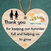 Thank You Dinner Lady Heart Plaque - Exquisite Handcrafted Wooden