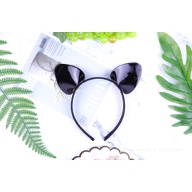 Bonnie Z. Leonardo Glossy Cat Ears Headband Cat Women Headband Black
