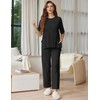 Ekouaer Lounge Sets for Women Short Sleeve Tops and Long