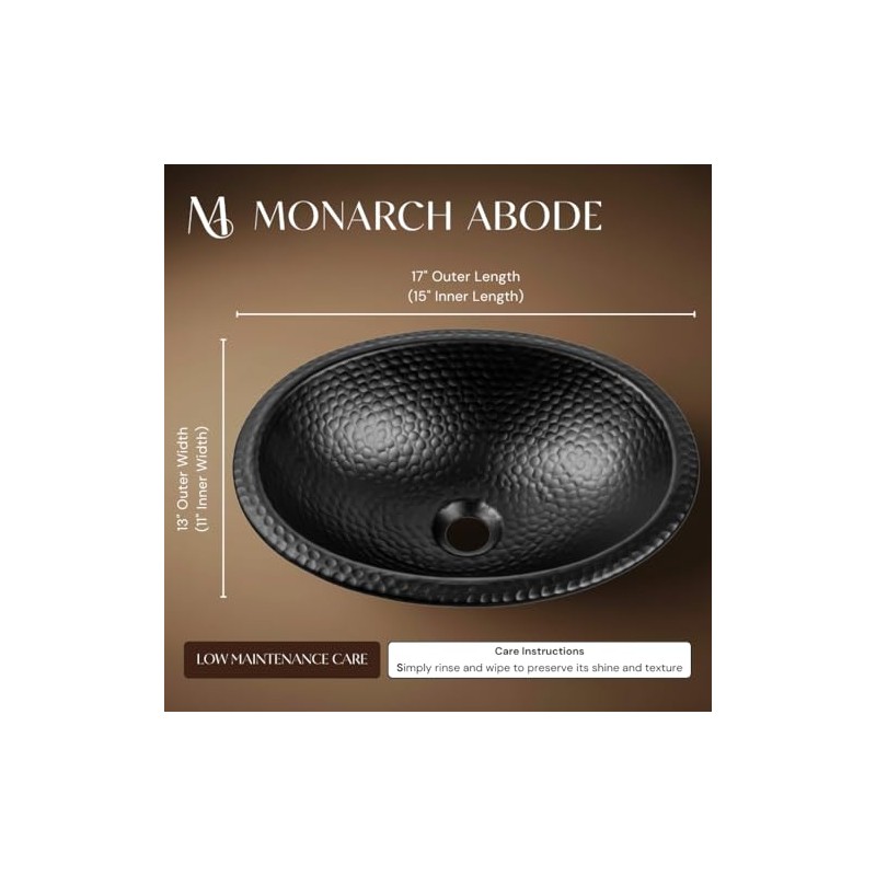 Monarch Abode Bathroom Sink – 17-Inch Oval Drop In Bathroom